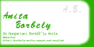 anita borbely business card